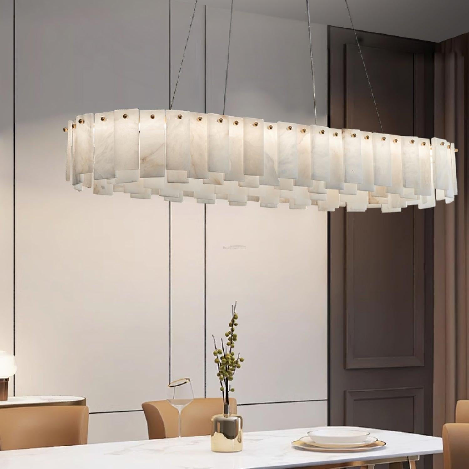 Halos Alabaster Round/Square Chandelier - Richardrider