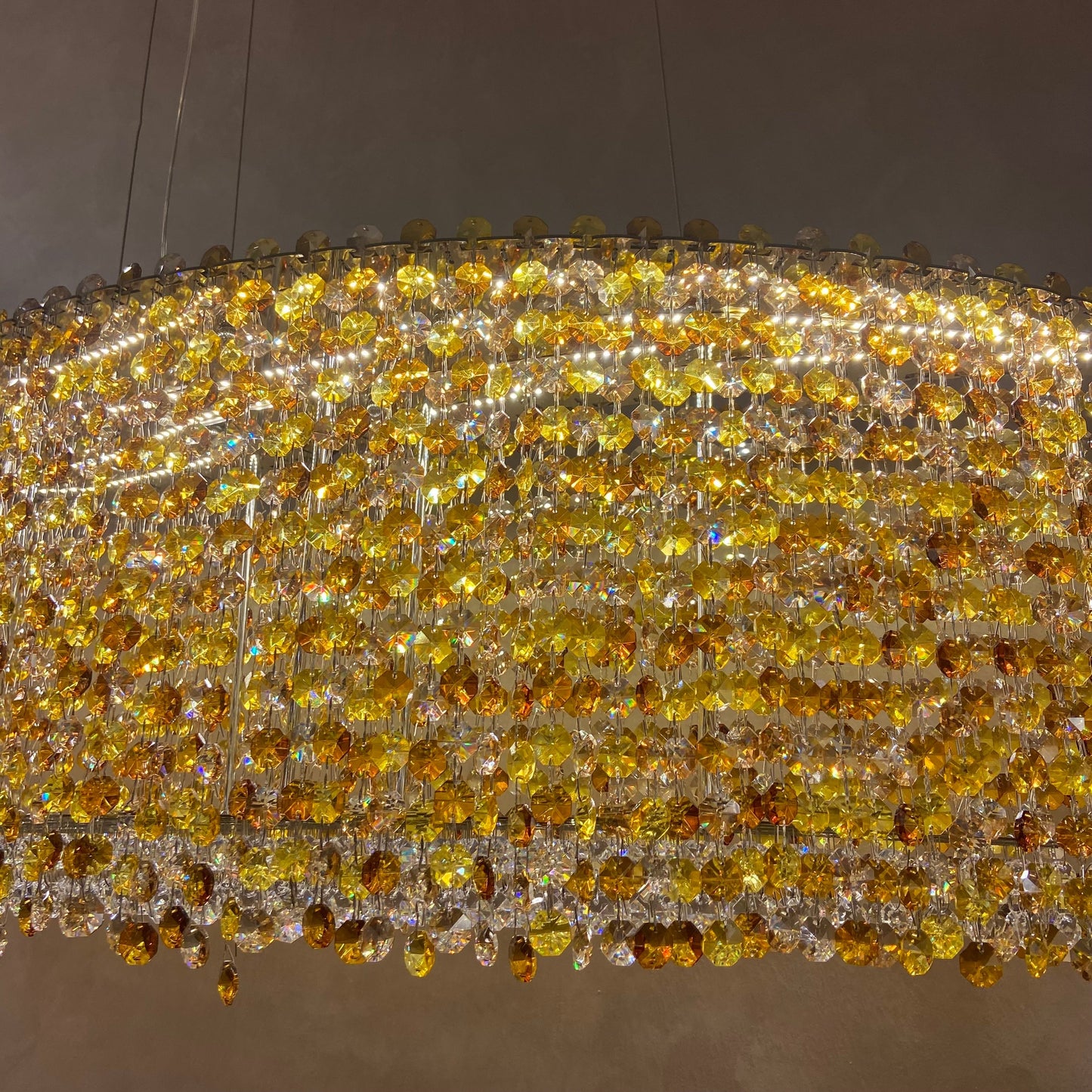 Italian Modern Light Luxury Round/Wavy Crystal Chandelier Decorative Light Fixture for Living Room/Dining Room