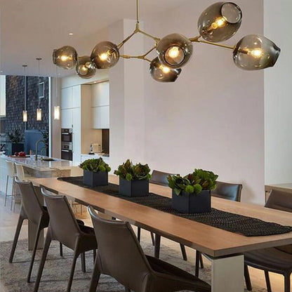 Modern Sputnik Smoky Gray/Amber Glass Branch Chandelier for Kitchen Island/Dining Room - Richardrider