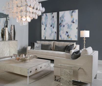 Glass Medallion Twelve-Light Chandelier - Richardrider