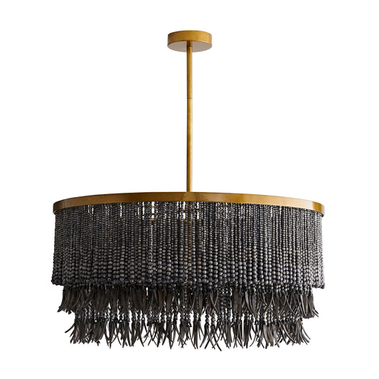 Yorylora Chandelier Iron & Steel & Wood 30"D