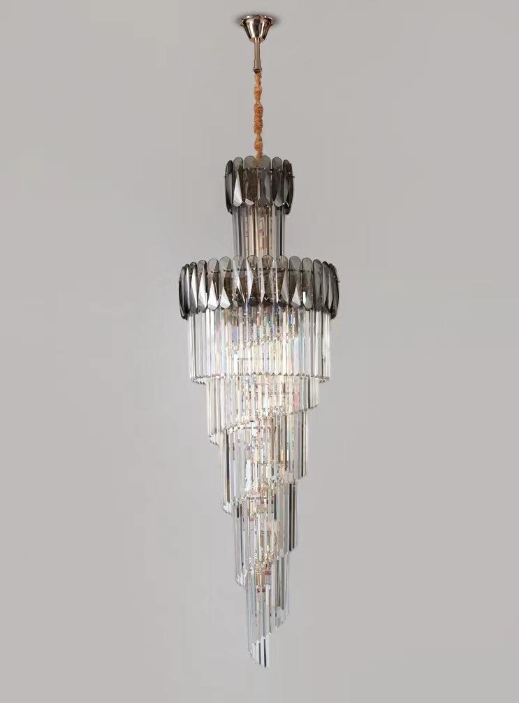Luxury Extra Large Foyer Spiral Staircase Chandelier Long Crystal Ceiling Light Fixture For Living Room Hall Entrance - Richardrider