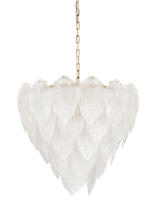 Soho Chandelier Antique Brass with Frosted Glass Accents - Richardrider