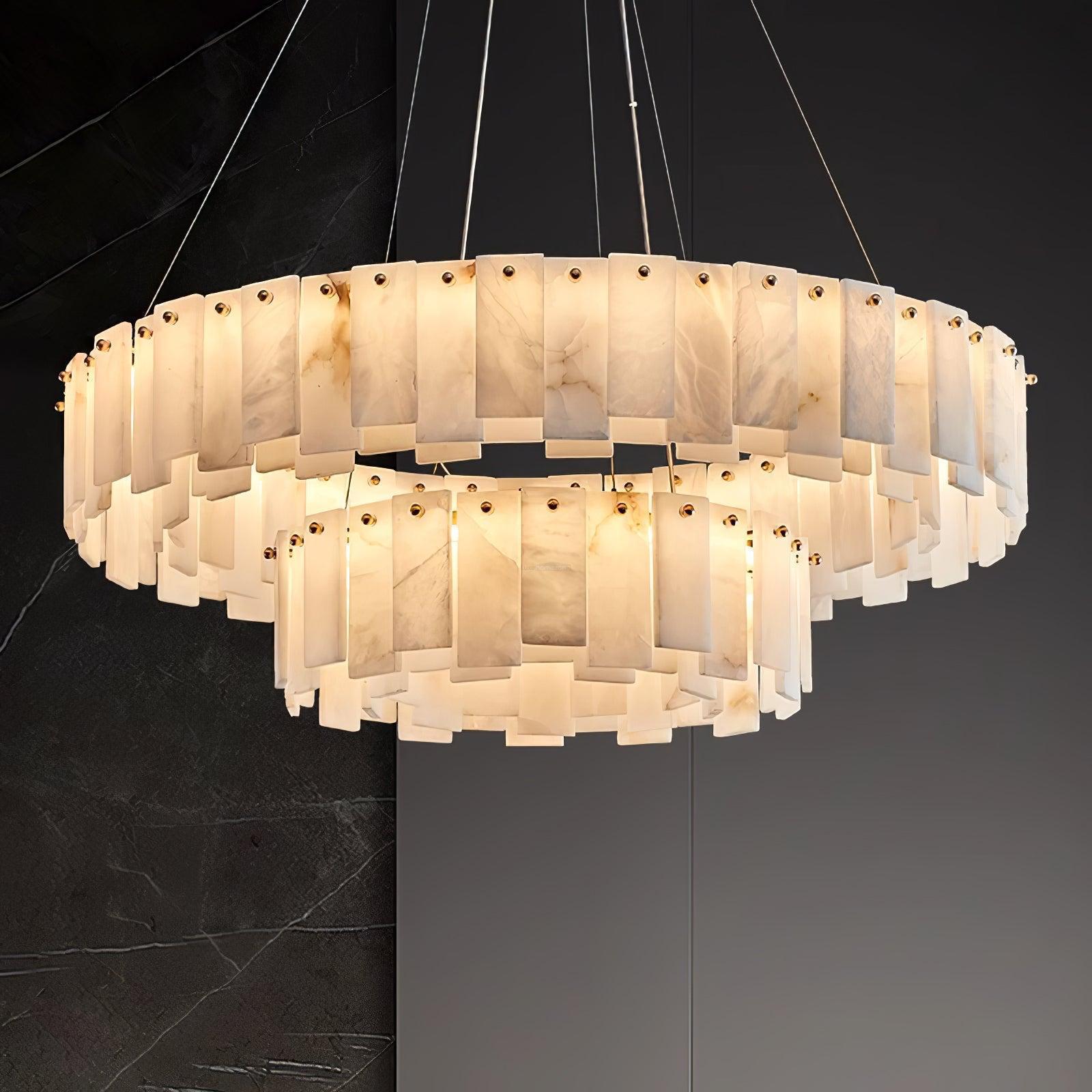 Halos Alabaster Round/Square Chandelier - Richardrider