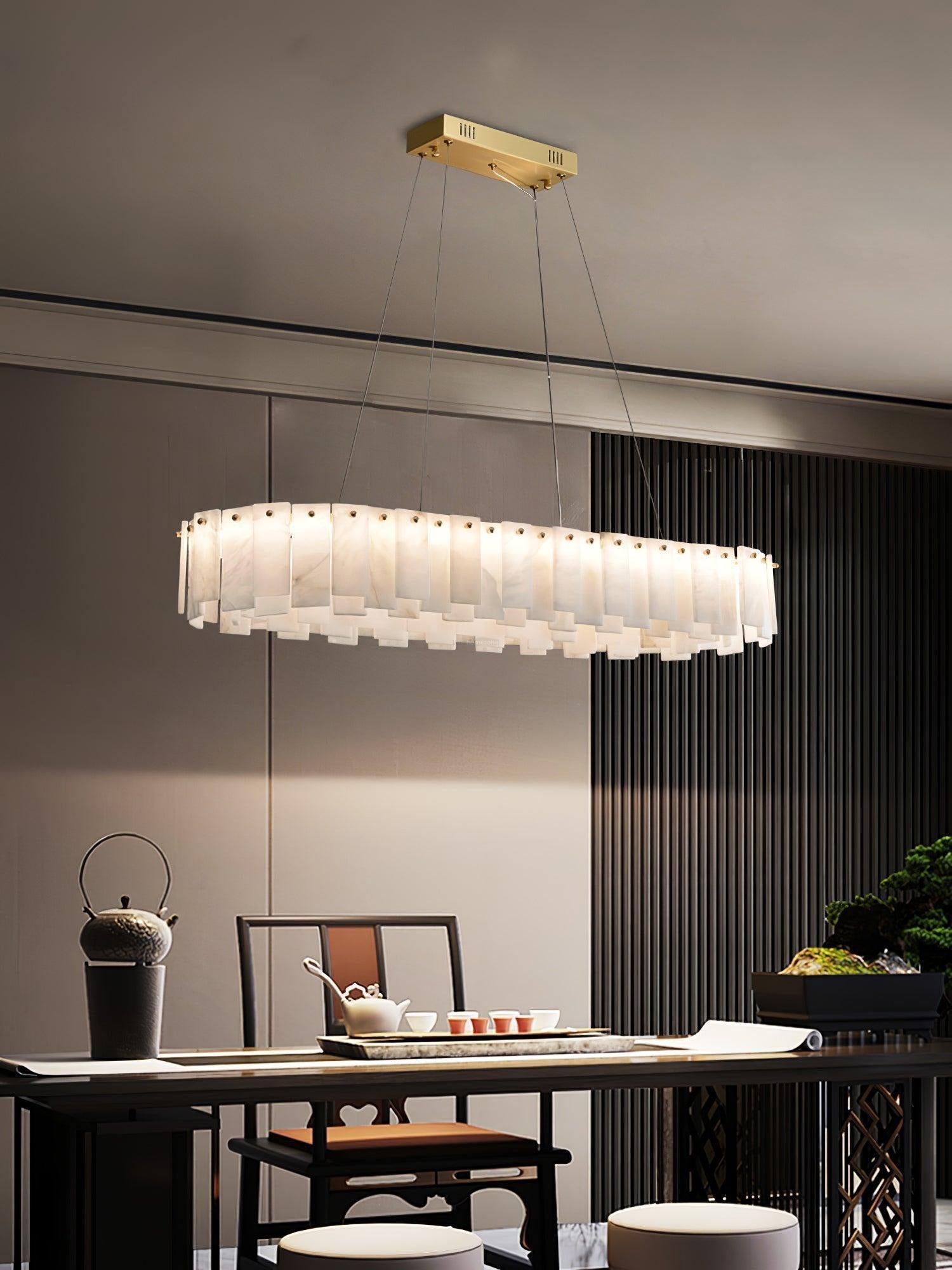Halos Alabaster Round/Square Chandelier - Richardrider