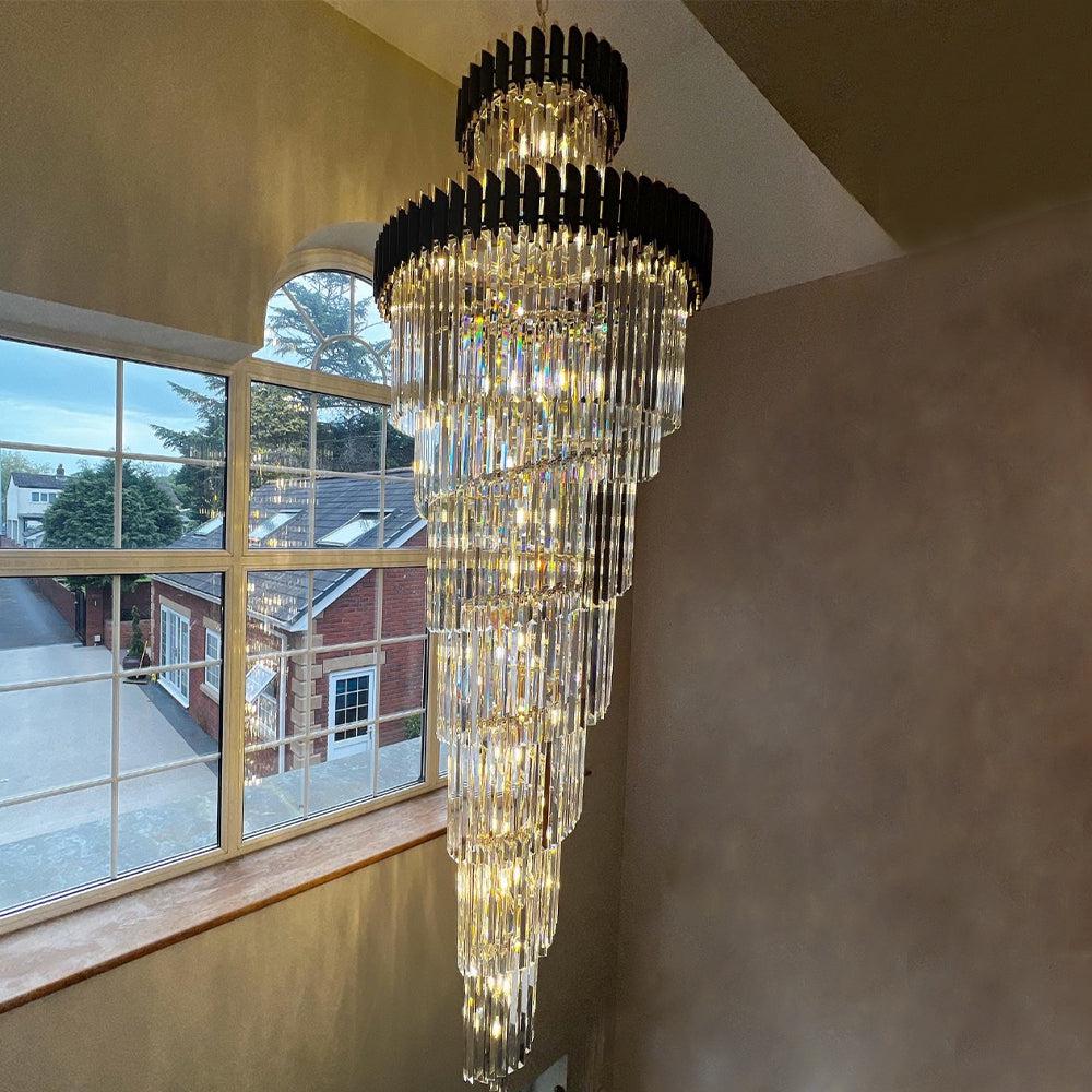 Spiral Crystal Chandelier For Foyer/ Staircase - Richardrider