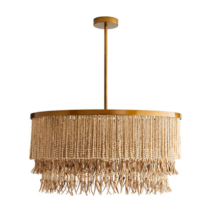 Yorylora Chandelier Iron & Steel & Wood 30"D