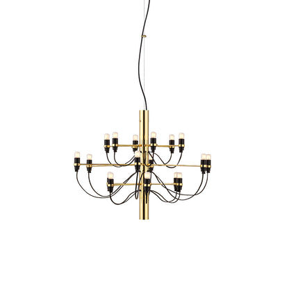 Jarylix Chandelier Brass & Steel. Steel Ceiling Fitting & Rose 27.2"W x 27.2"D