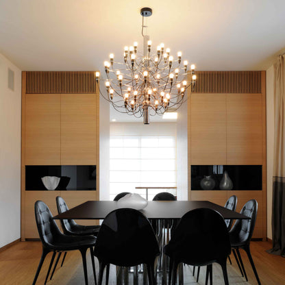 Jarylix Chandelier Brass & Steel. Steel Ceiling Fitting & Rose 27.2"W x 27.2"D