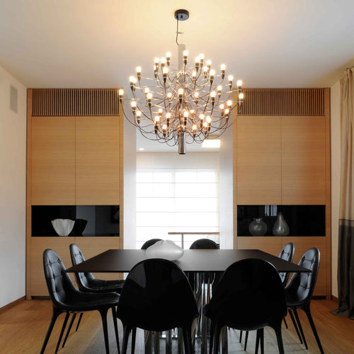 Jarylix Chandelier Brass & Steel. Steel Ceiling Fitting & Rose 27.2"W x 27.2"D