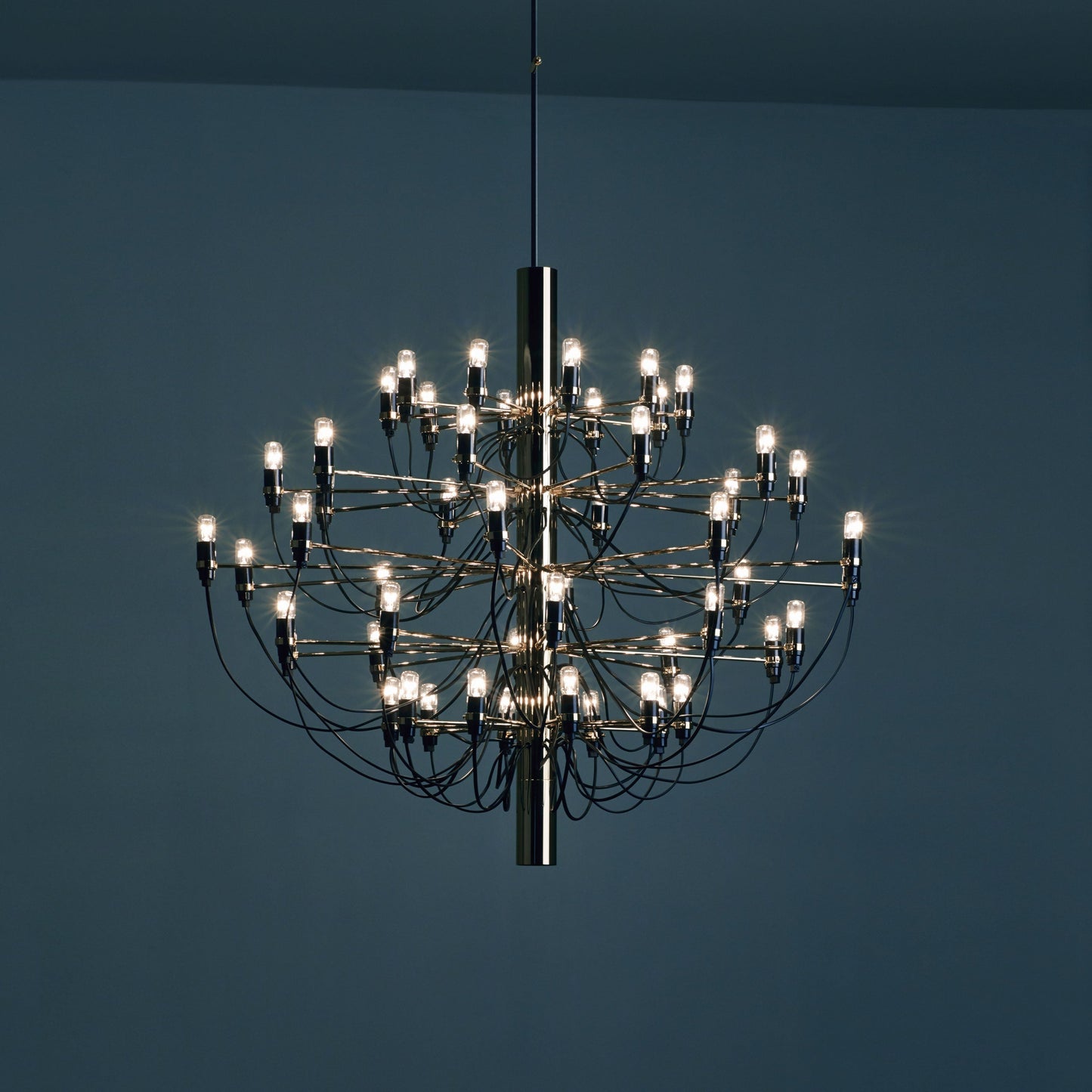 Jarylix Chandelier Brass & Steel. Steel Ceiling Fitting & Rose 27.2"W x 27.2"D