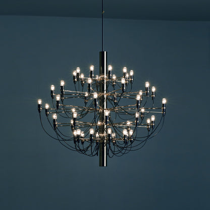 Jarylix Chandelier Brass & Steel. Steel Ceiling Fitting & Rose 27.2"W x 27.2"D