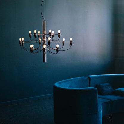 Jarylix Chandelier Brass & Steel. Steel Ceiling Fitting & Rose 27.2"W x 27.2"D