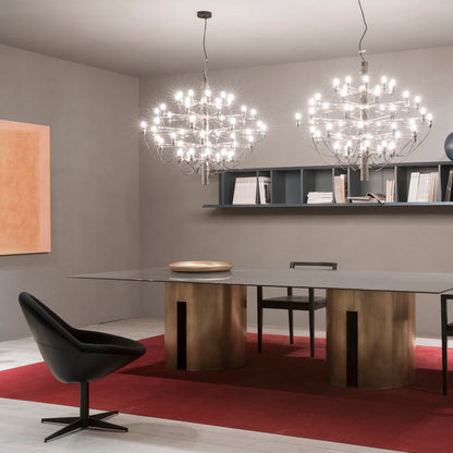 Jarylix Chandelier Brass & Steel. Steel Ceiling Fitting & Rose 27.2"W x 27.2"D