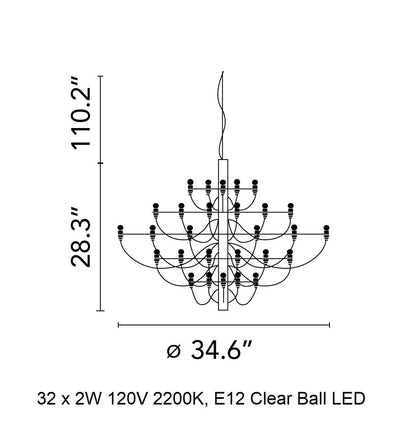 Jarylix Chandelier Brass & Steel. Steel Ceiling Fitting & Rose 27.2"W x 27.2"D