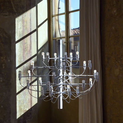 Jarylix Chandelier Brass & Steel. Steel Ceiling Fitting & Rose 27.2"W x 27.2"D