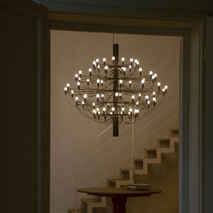 Jarylix Chandelier Brass & Steel. Steel Ceiling Fitting & Rose 27.2"W x 27.2"D