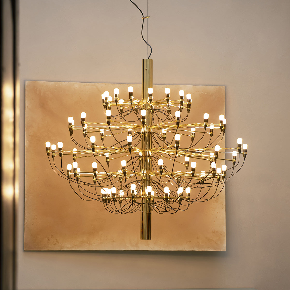 Jarylix Chandelier Brass & Steel. Steel Ceiling Fitting & Rose 27.2"W x 27.2"D