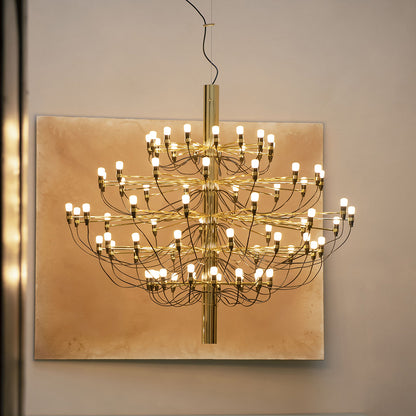 Jarylix Chandelier Brass & Steel. Steel Ceiling Fitting & Rose 27.2"W x 27.2"D