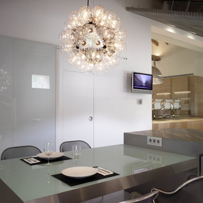 Winivra 88 S1 Pendant Light Structure Formed By 20 Pressed & Polished Aluminum Triangles. Steel Ceiling Fitting & Rose 31.5"D