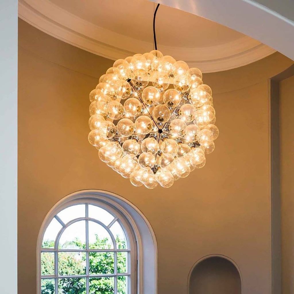 Winivra 88 S1 Pendant Light Structure Formed By 20 Pressed & Polished Aluminum Triangles. Steel Ceiling Fitting & Rose 31.5"D