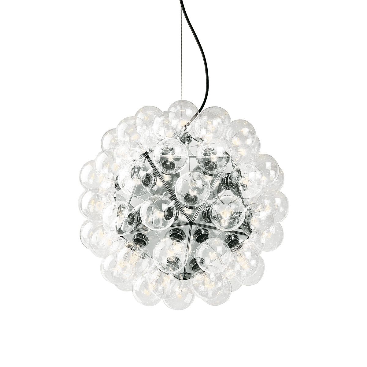 Winivra 88 S1 Pendant Light Structure Formed By 20 Pressed & Polished Aluminum Triangles. Steel Ceiling Fitting & Rose 31.5"D