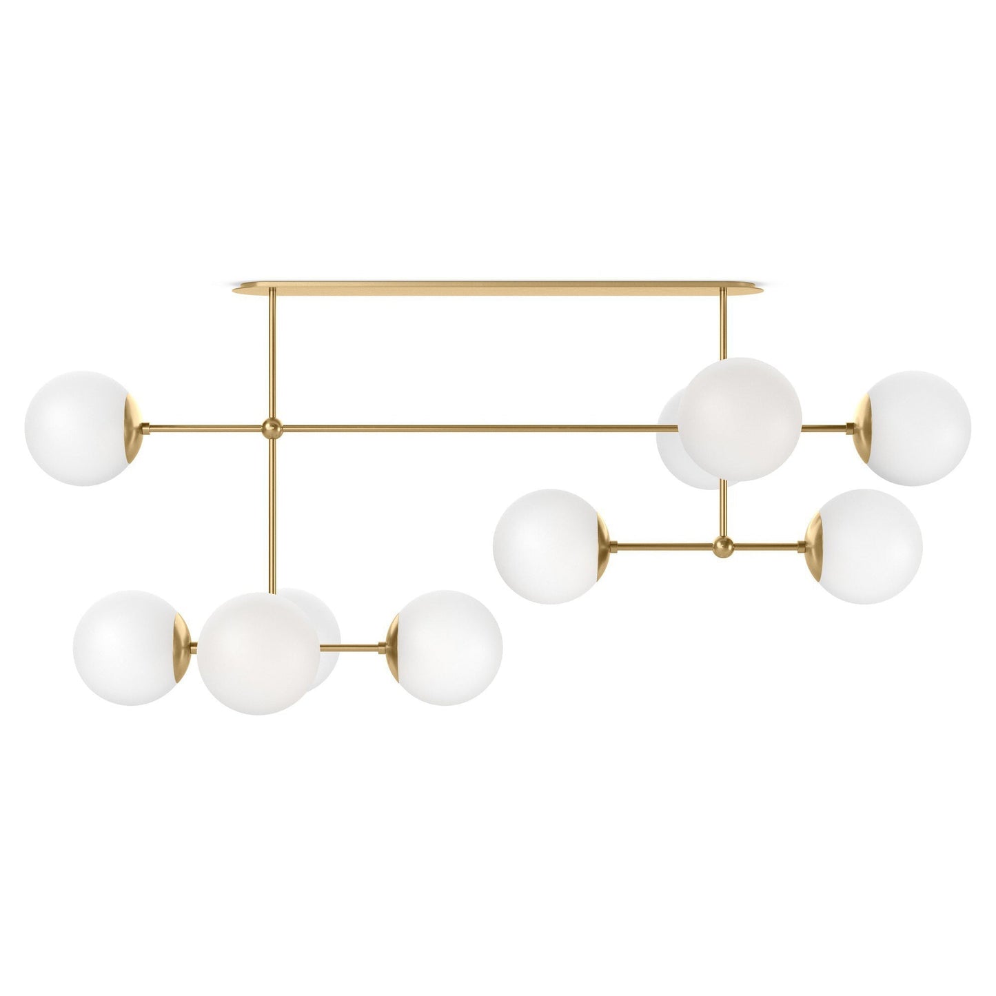 Ciroeivero Armstrong Linear Chandelier Finish: Brass. Cord: Thermoplastic. Shade: Glass 64.25"W x 30.25"D