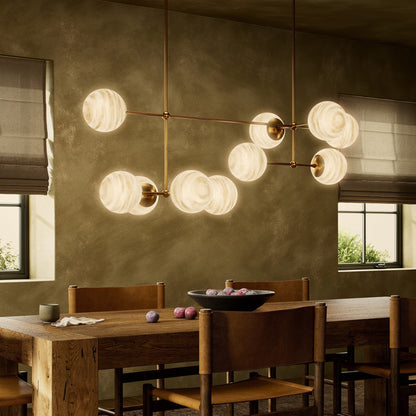 Ciroeivero Armstrong Linear Chandelier Finish: Brass. Cord: Thermoplastic. Shade: Glass 64.25"W x 30.25"D