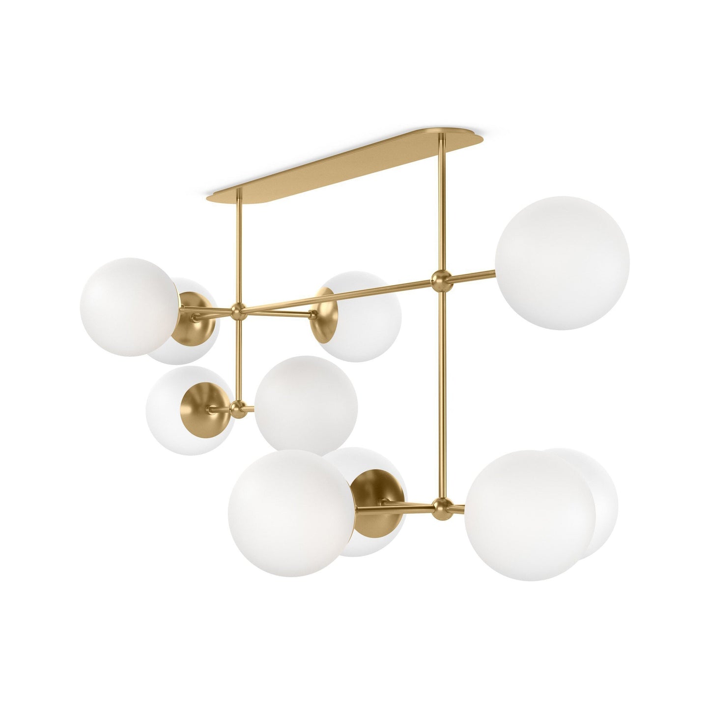 Ciroeivero Armstrong Linear Chandelier Finish: Brass. Cord: Thermoplastic. Shade: Glass 64.25"W x 30.25"D