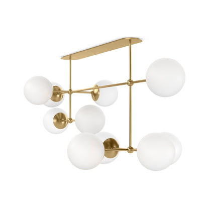 Ciroeivero Armstrong Linear Chandelier Finish: Brass. Cord: Thermoplastic. Shade: Glass 64.25"W x 30.25"D