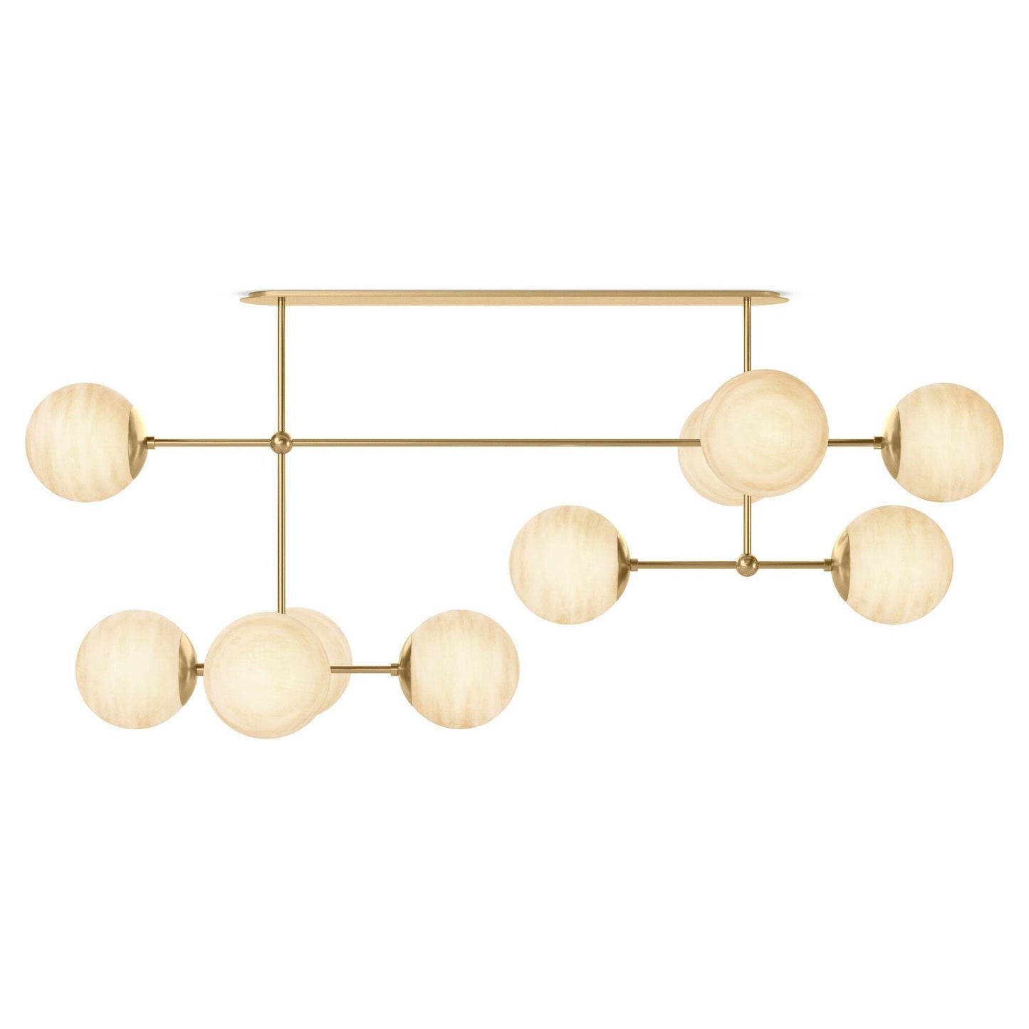 Ciroeivero Armstrong Linear Chandelier Finish: Brass. Cord: Thermoplastic. Shade: Glass 64.25"W x 30.25"D