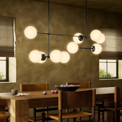 Ciroeivero Armstrong Linear Chandelier Finish: Brass. Cord: Thermoplastic. Shade: Glass 64.25"W x 30.25"D