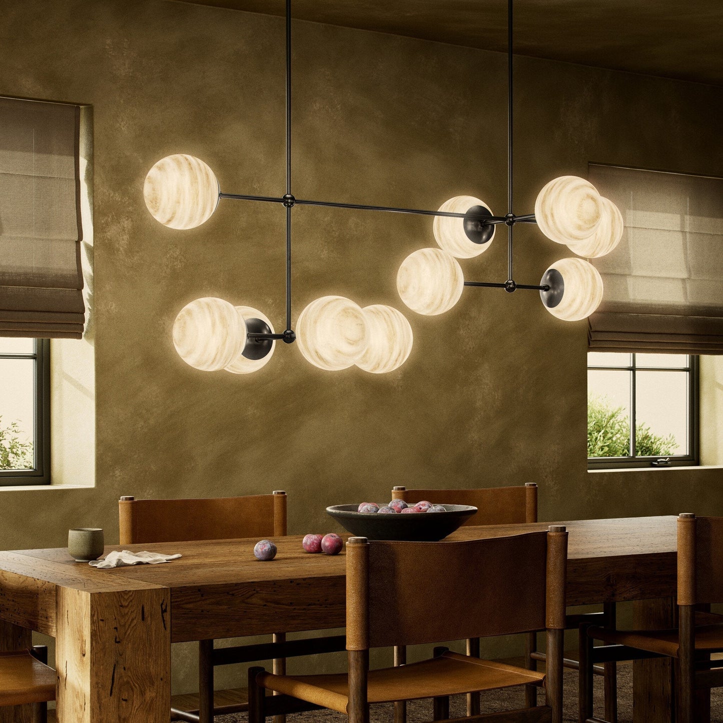 Ciroeivero Armstrong Linear Chandelier Finish: Brass. Cord: Thermoplastic. Shade: Glass 64.25"W x 30.25"D