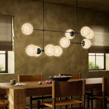 Ciroeivero Armstrong Linear Chandelier Finish: Brass. Cord: Thermoplastic. Shade: Glass 64.25"W x 30.25"D