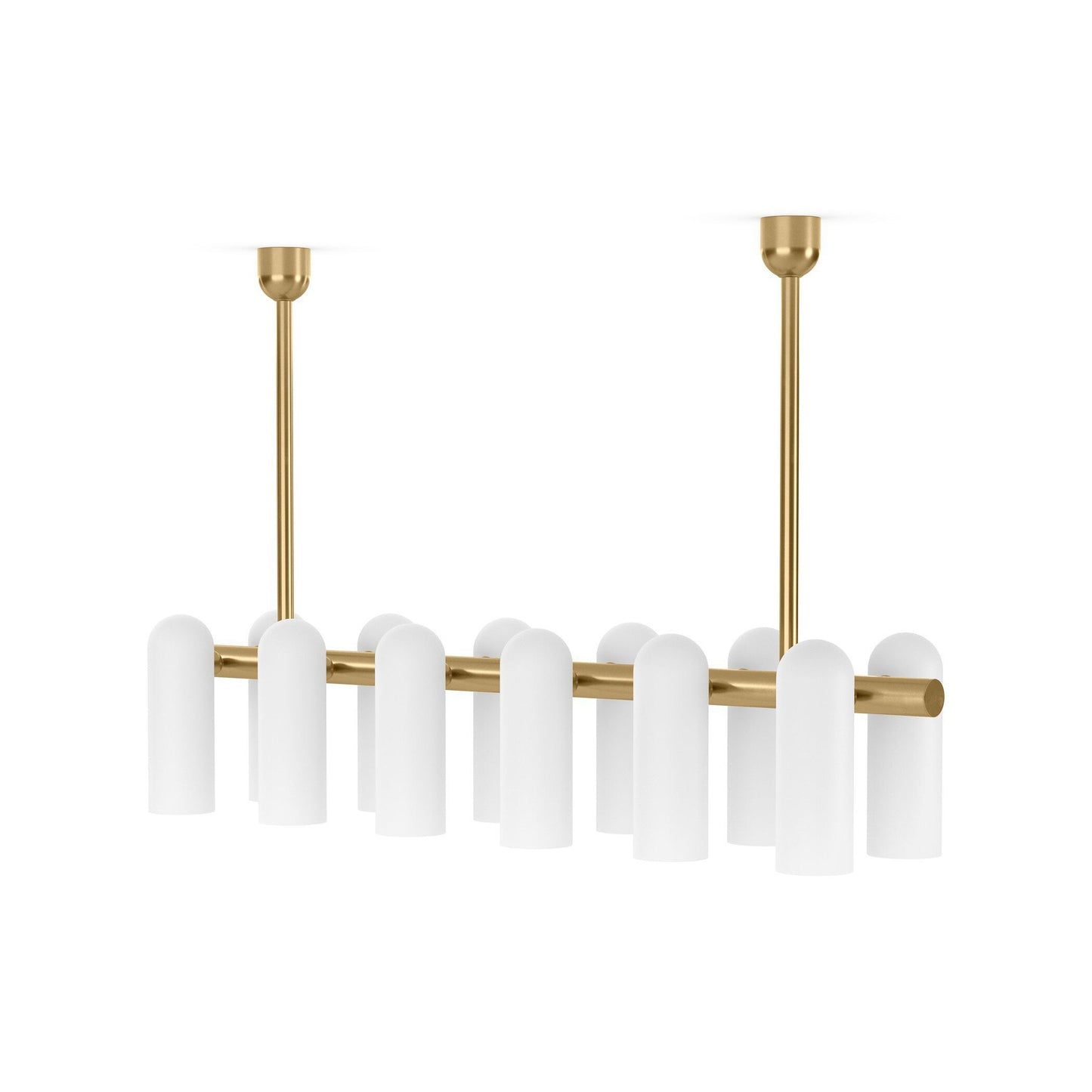 Ciroeivero Odyssey Linear Chandelier Finish: Brass. Shade: Glass 54"W x 12.25"D