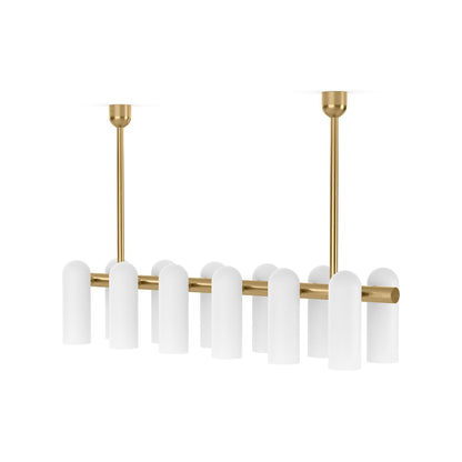 Ciroeivero Odyssey Linear Chandelier Finish: Brass. Shade: Glass 54"W x 12.25"D