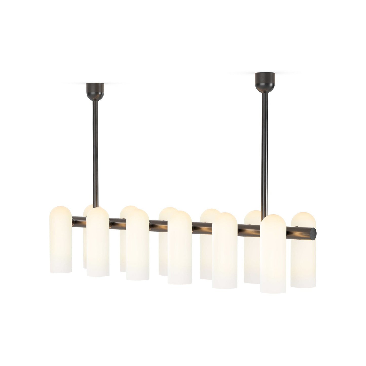 Ciroeivero Odyssey Linear Chandelier Finish: Brass. Shade: Glass 54"W x 12.25"D