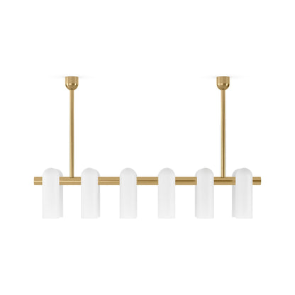 Ciroeivero Odyssey Linear Chandelier Finish: Brass. Shade: Glass 54"W x 12.25"D