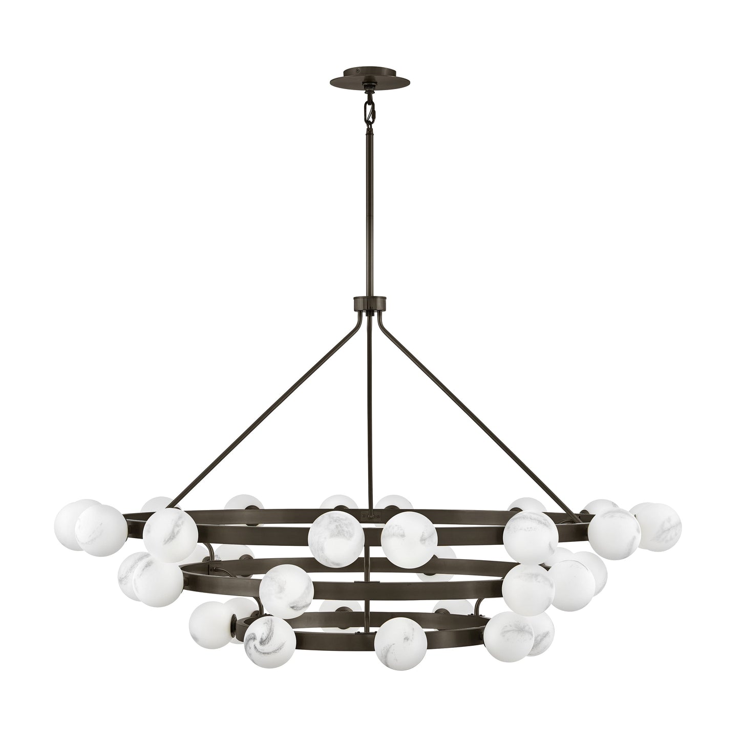 Noraester Chandelier Steel & Glass 48"D