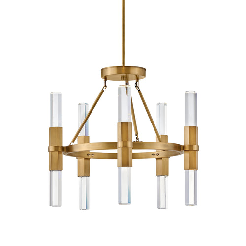 Sylesera LED Chandelier Steel & Glass 26.5"D