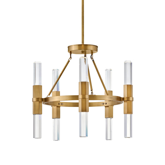Sylesera LED Chandelier Steel & Glass 26.5"D