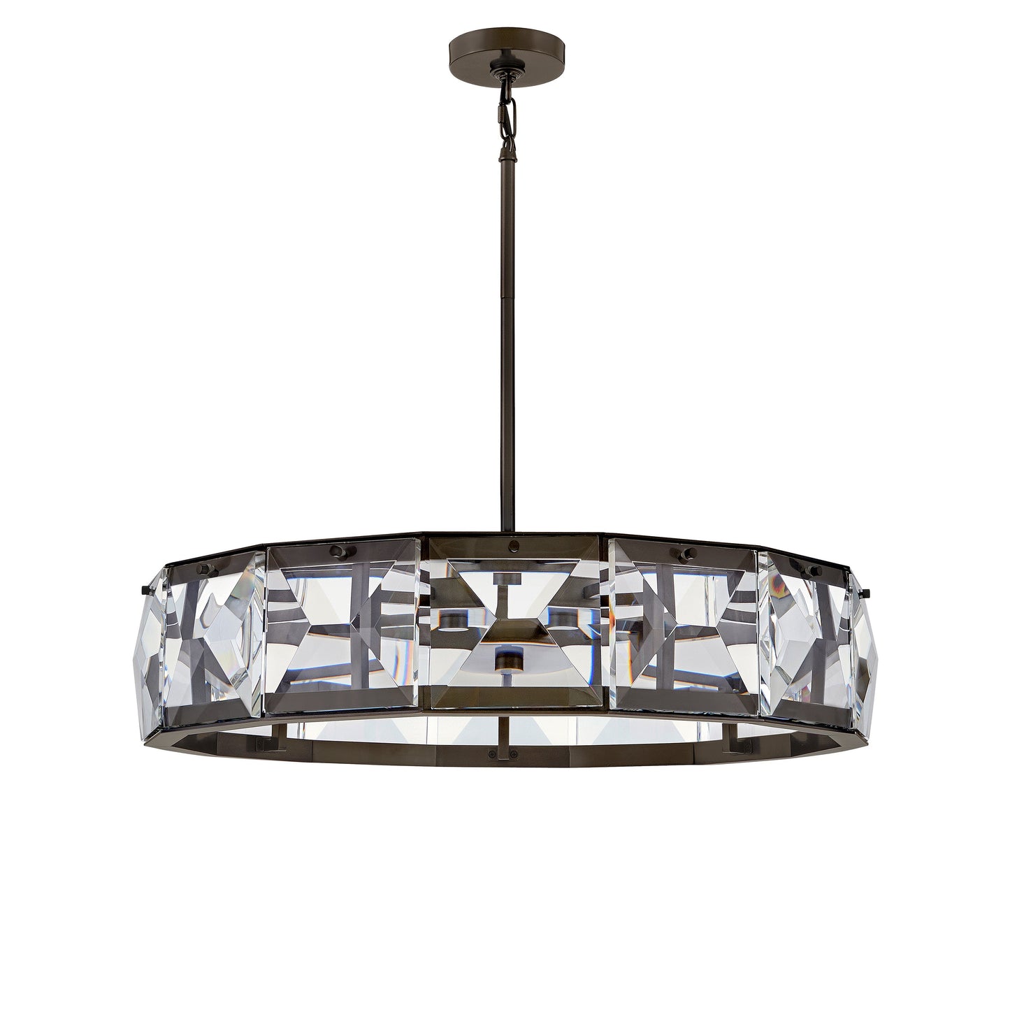 Calaver Chandelier Steel & Crystal 30"D