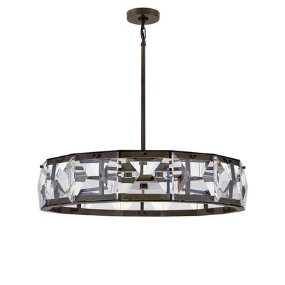 Calaver Chandelier Steel & Crystal 30"D