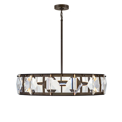 Calaver Chandelier Steel & Crystal 30"D