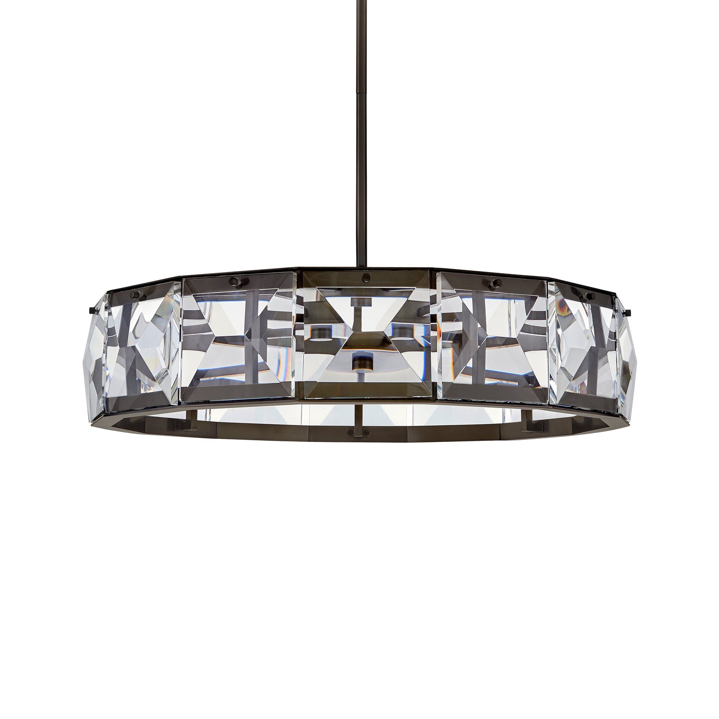 Calaver Chandelier Steel & Crystal 30"D