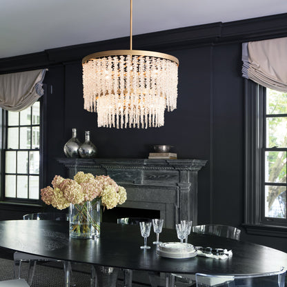 Naroalora Chandelier Steel & Crystal 26"D