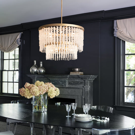 Naroalora Chandelier Steel & Crystal 26"D