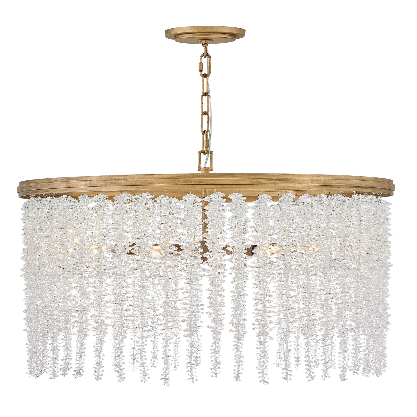 Naroalora Semi Flush Mount/Chandelier Steel & Crystal 18"D