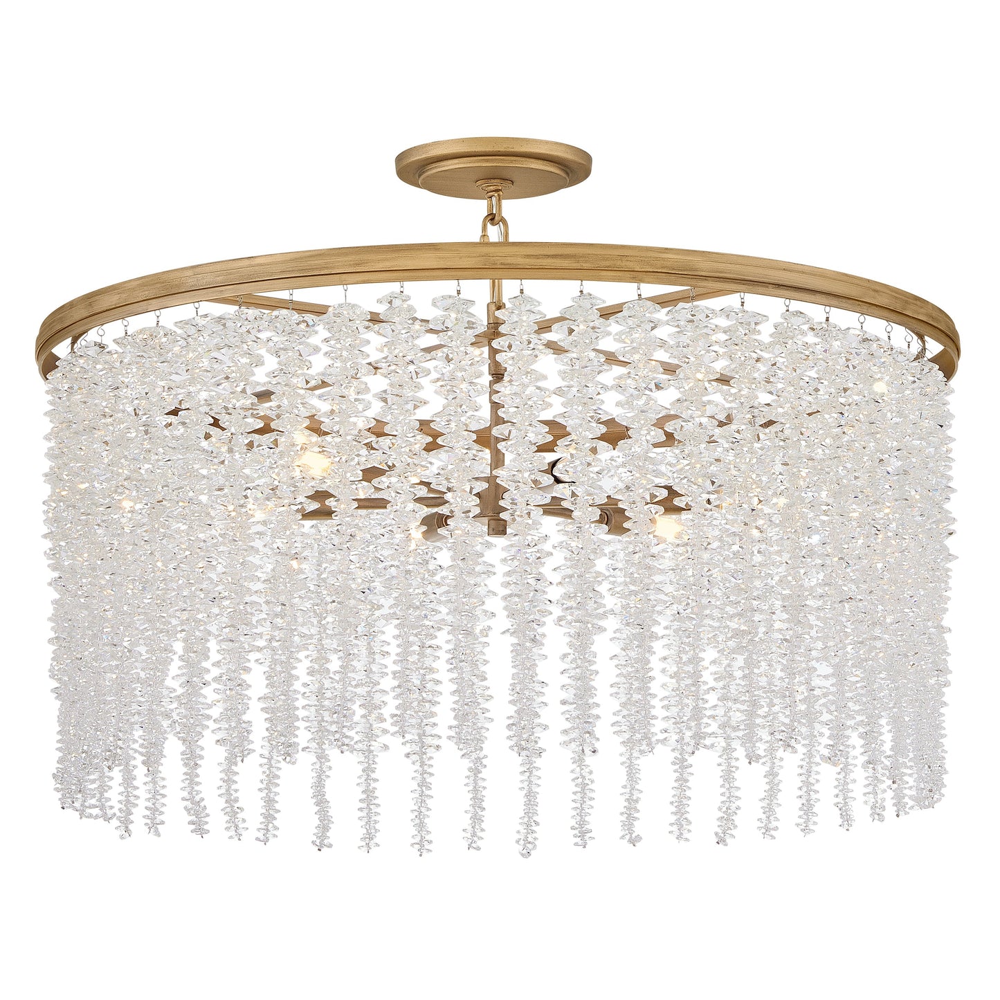 Naroalora Semi Flush Mount/Chandelier Steel & Crystal 18"D