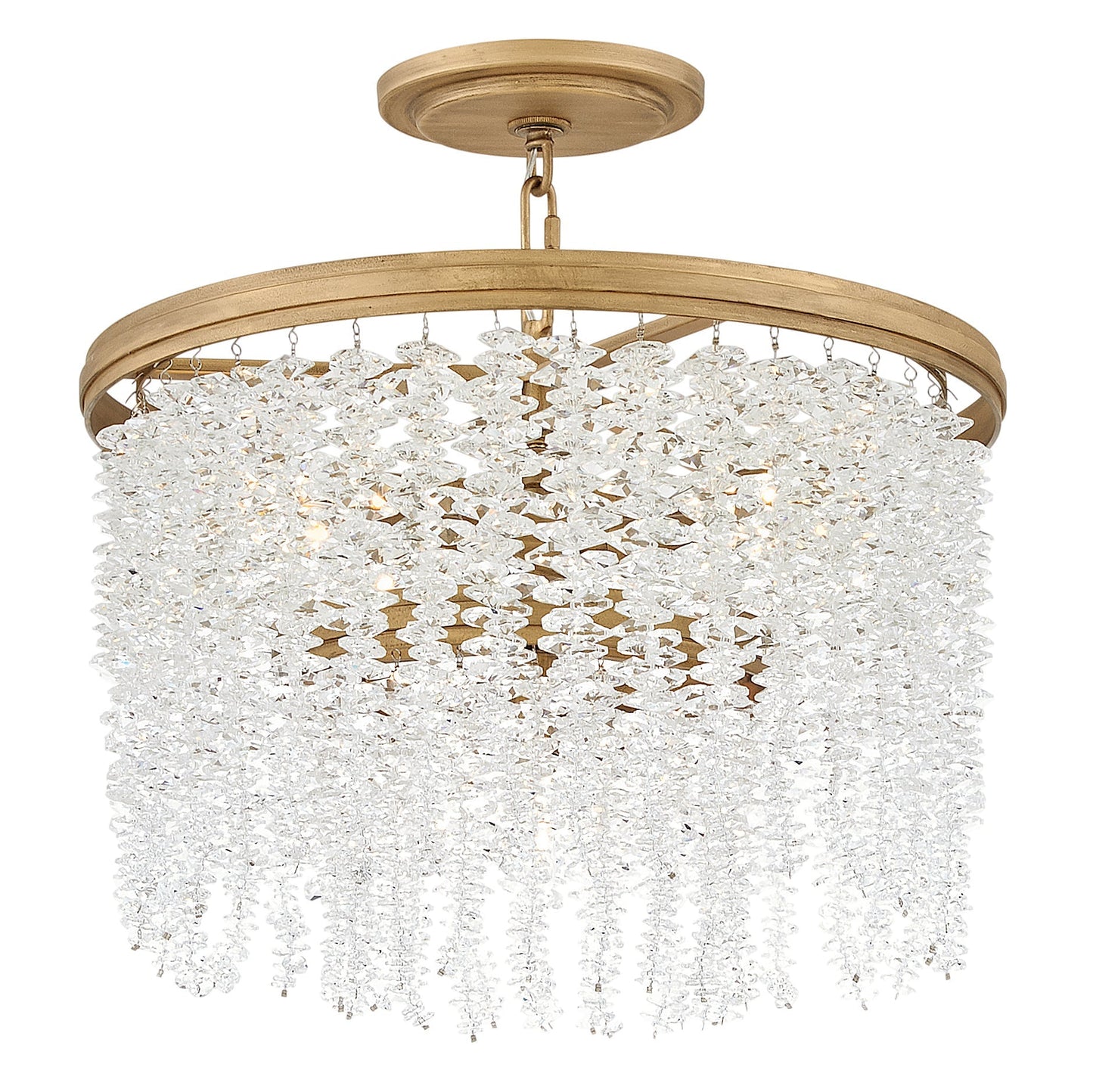 Naroalora Semi Flush Mount/Chandelier Steel & Crystal 18"D